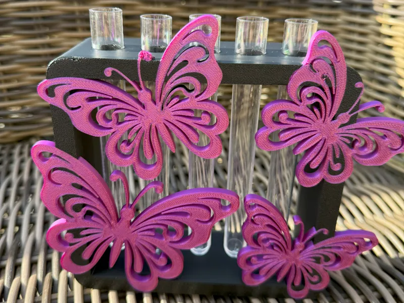 5 fach Reagenzglas Halter Schmetterling