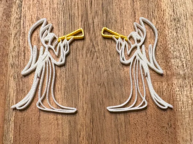 Angel Silhouette Earrings - Christmas Holiday