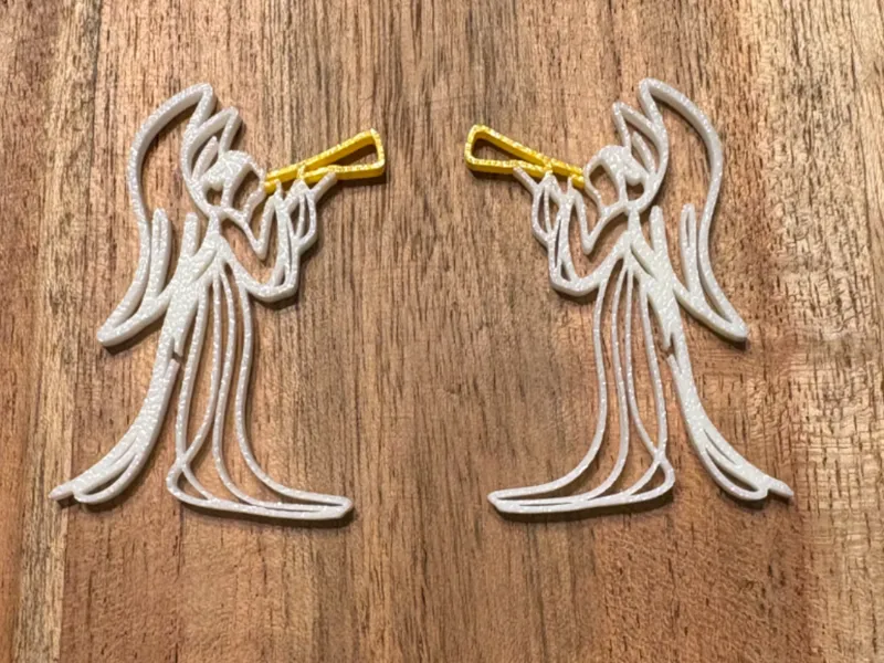 Angel Silhouette Earrings - Christmas Holiday