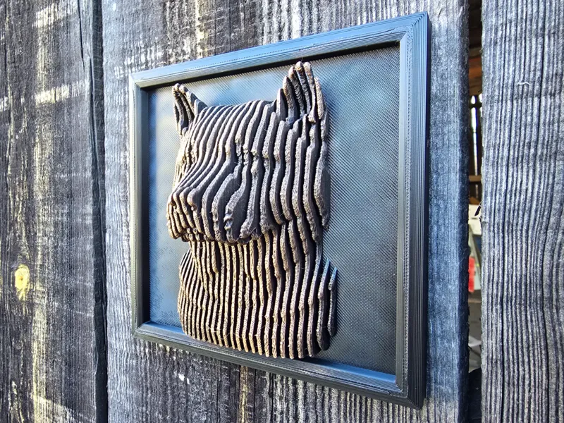 SLICED AKITA — 3D Printable Wall Decoration
