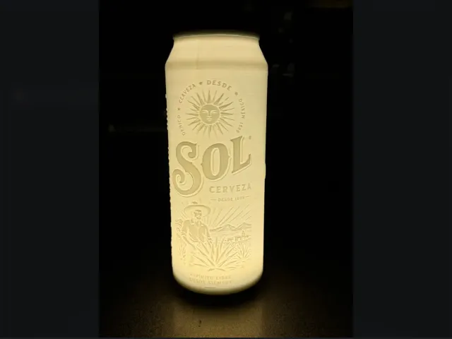Sol Cerveza Beercan lamp lithophane 