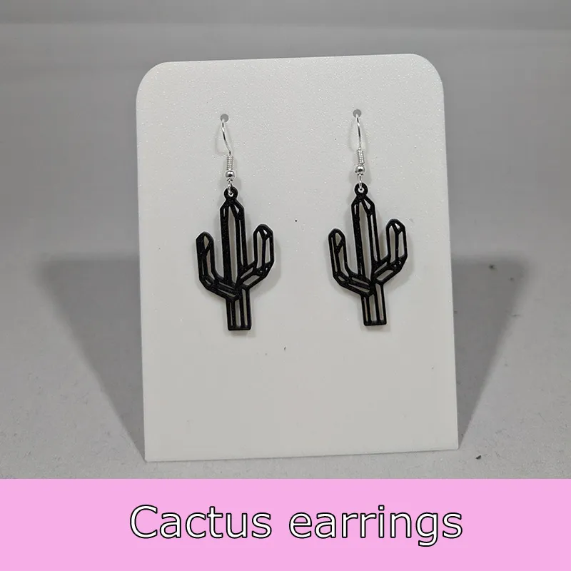 Cactus earrings view 3