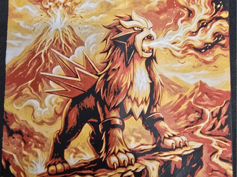 Entei – Legendary Pokémon | 4-Color 15x15cm