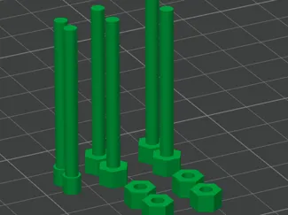 3m x35 bolt x4 + blunt bolt x2