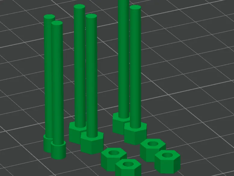 3m x35 bolt x4 + blunt bolt x2