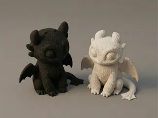Knitted Night & Light Fury Keychains