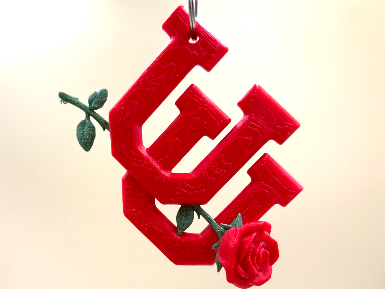 Interlocking U’s with Rose – 3D Print