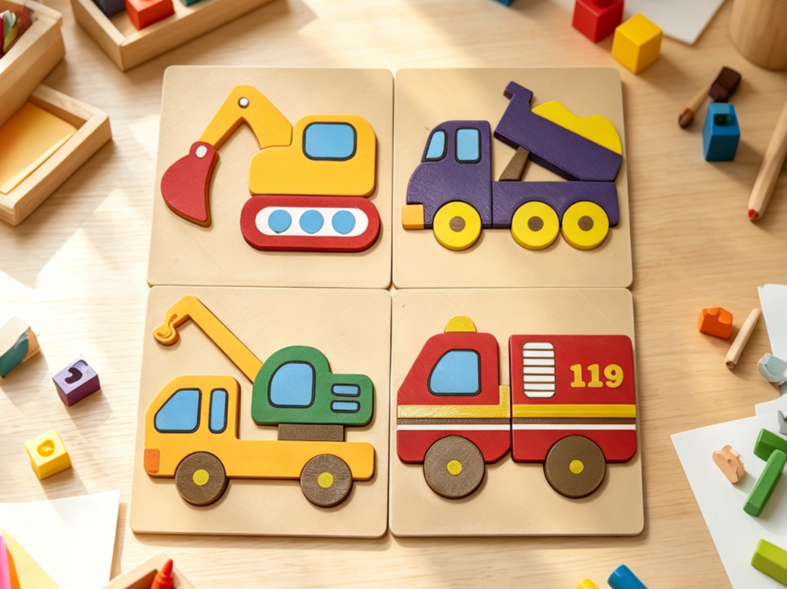 Montessori 4-in-1 Animal 3D Puzzle（4th upload）
