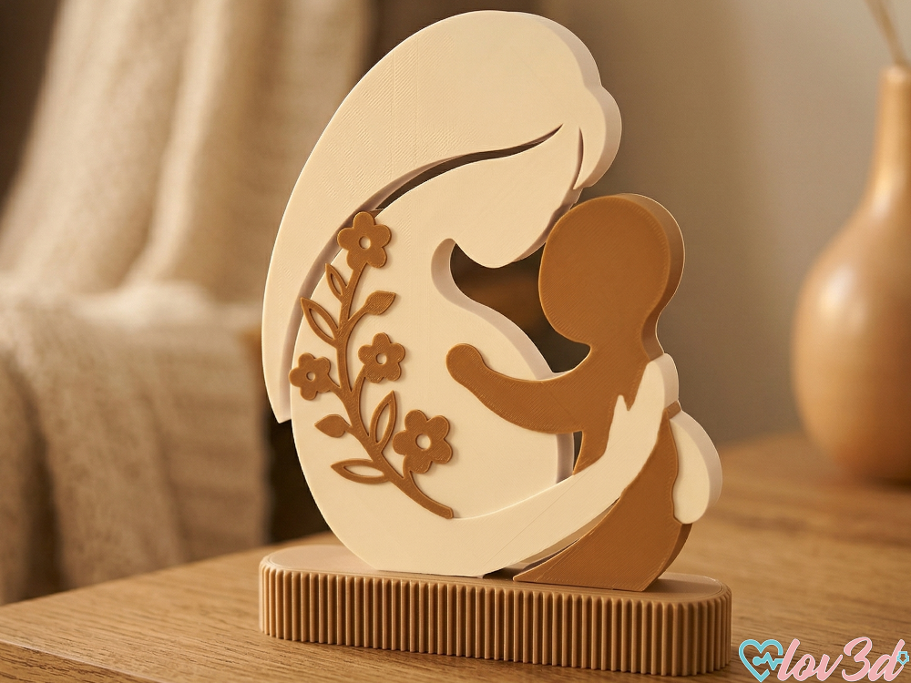 Mother and Child Silhouette - Minimalist Decor