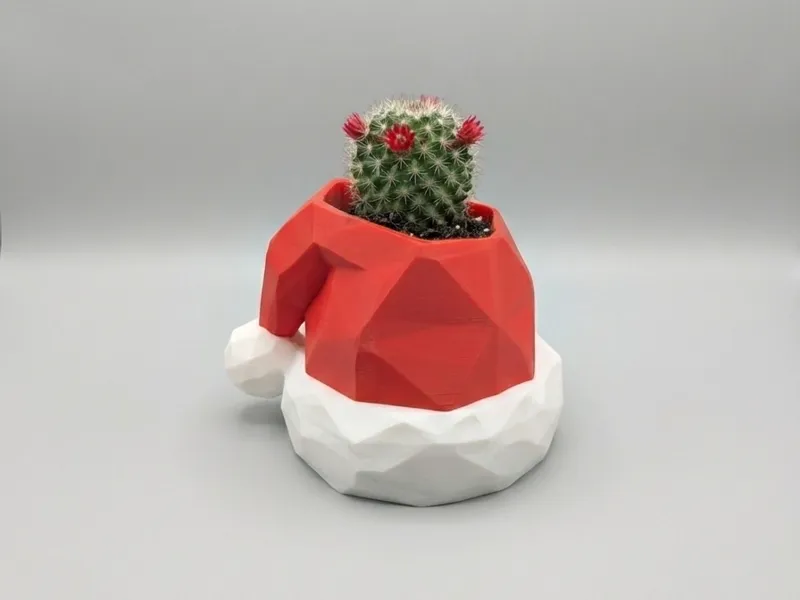Low-Poly Santa Hat Planter