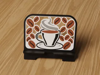 Coffee-Themed Tablet Stand – 4-Color AMS Design