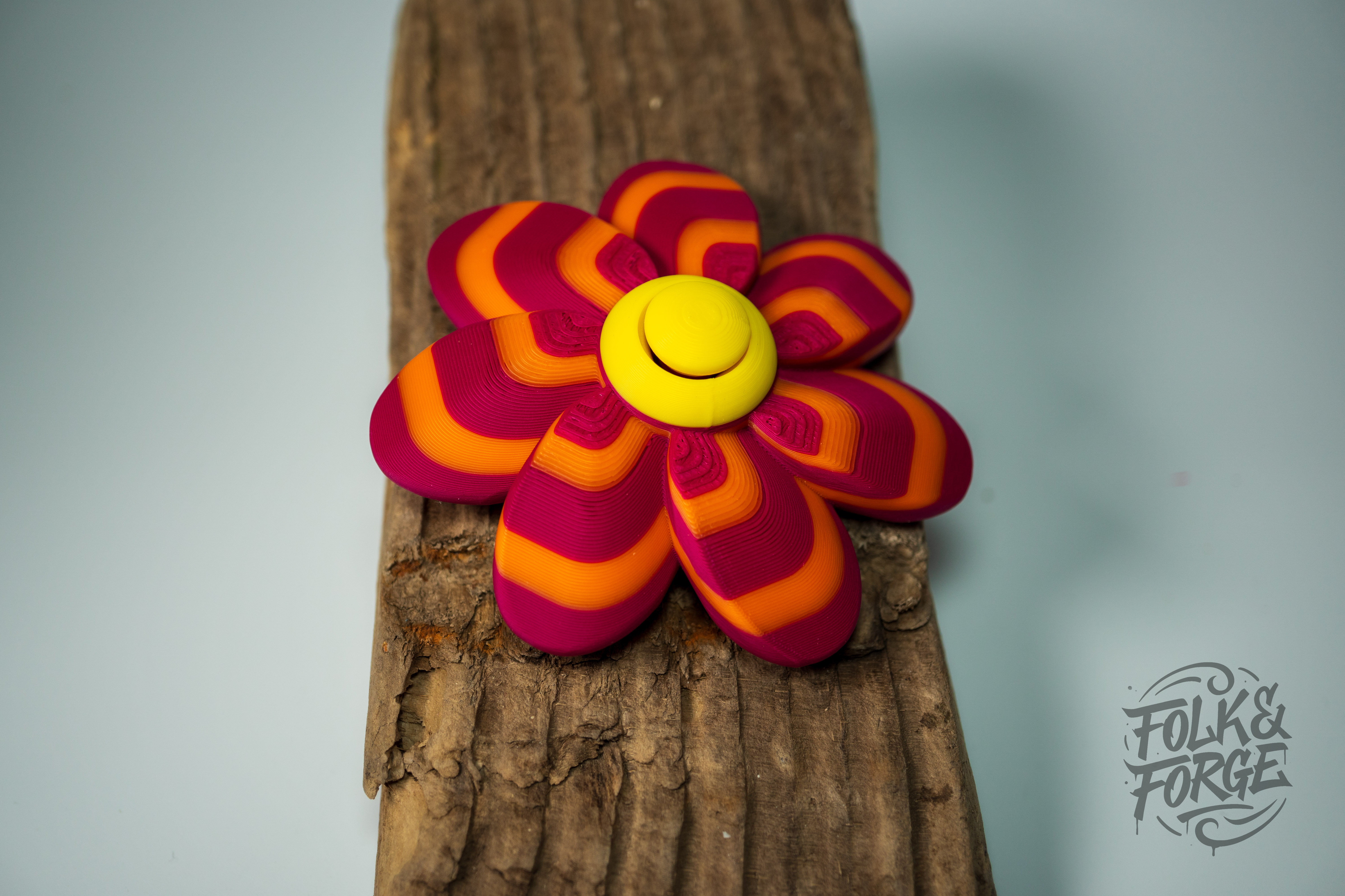 Miniatura 1 do modelo 3D Retro Fidget Flower Spinner, Print in Place