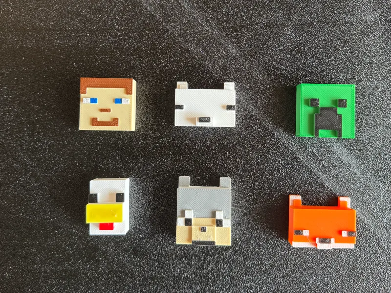 Minecraft heads characters figures magnets AMS
