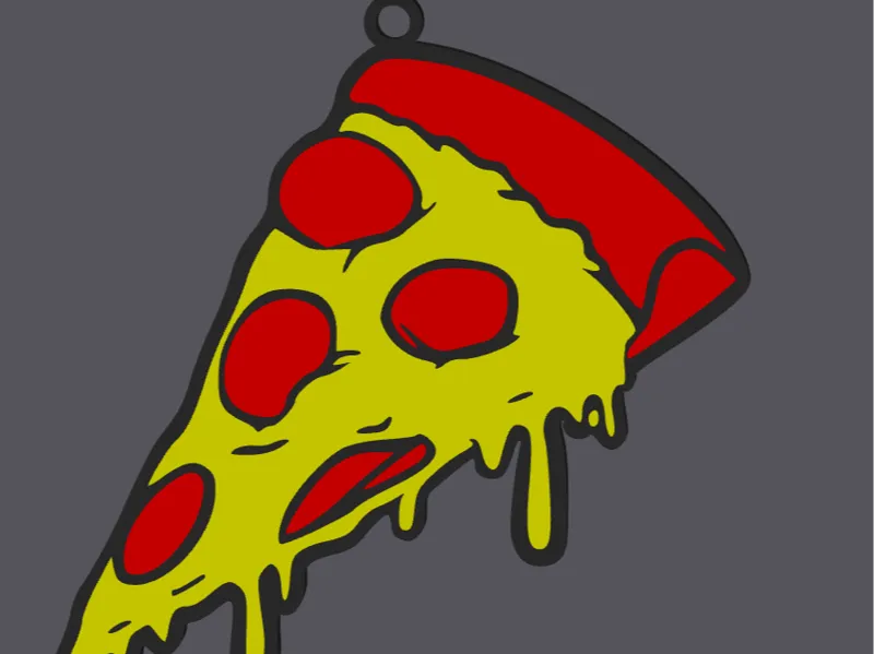 Pizza keychain