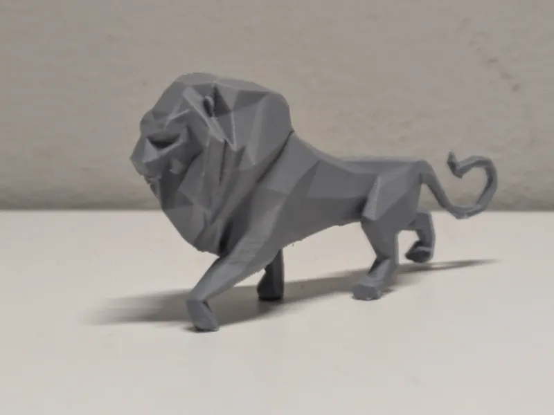 Low poly lion decor statue