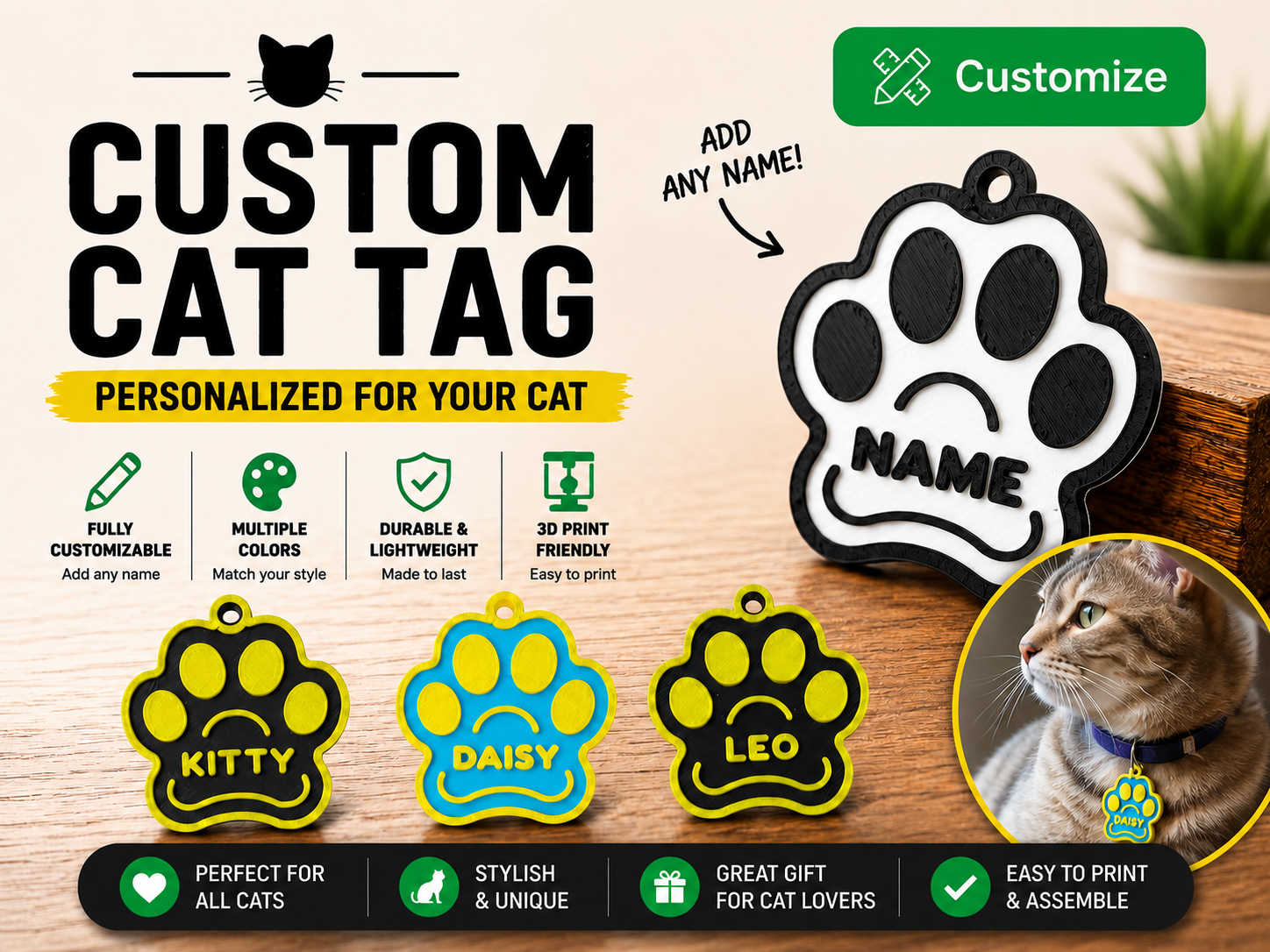 Fully Custom Cat Tag