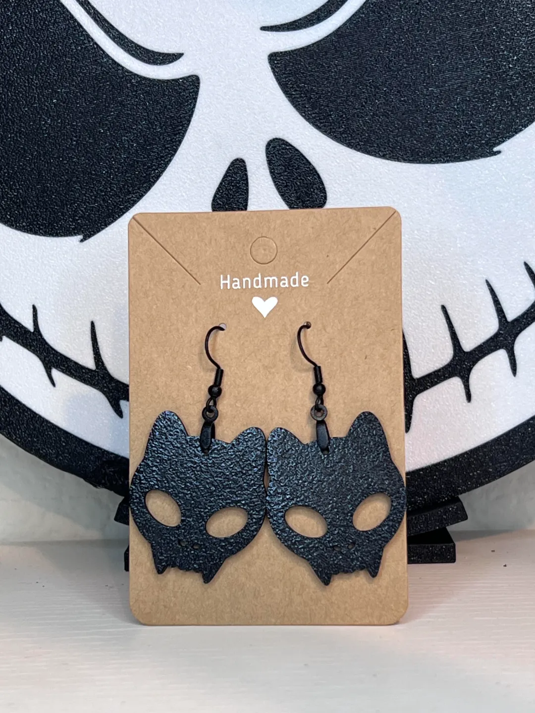 Cute Cat Skull Earrings & Keychain .2mm & .4mm view 2