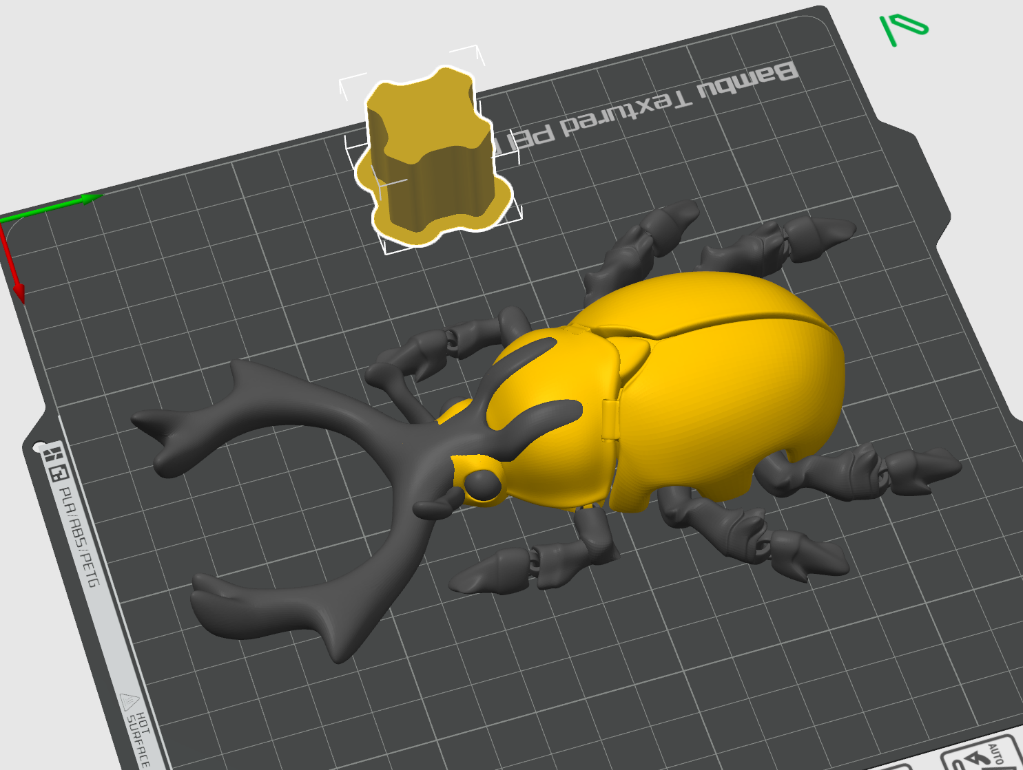 Miniatura 2 do modelo 3D 甲虫。独角仙，金龟子，黄粉鹿花金龟，无需支撑，mini可打