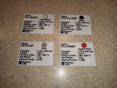 Bambu Labs Filament Box Label