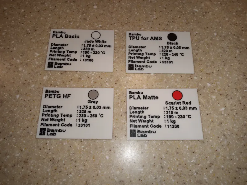 Bambu Labs Filament Box Label