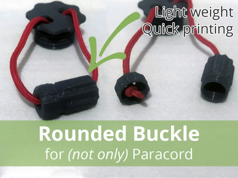 Rounded Buckle / Connector for (not only) Paracord