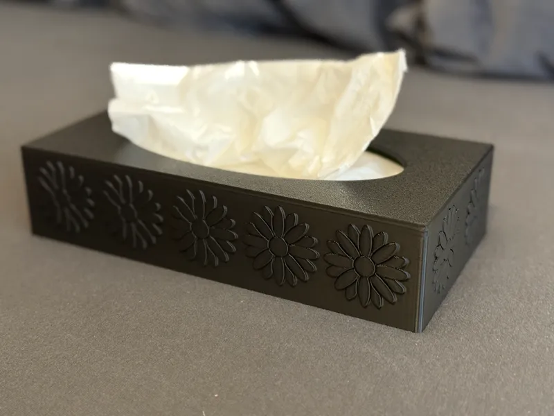 Tissue Box Cover with Flower Design