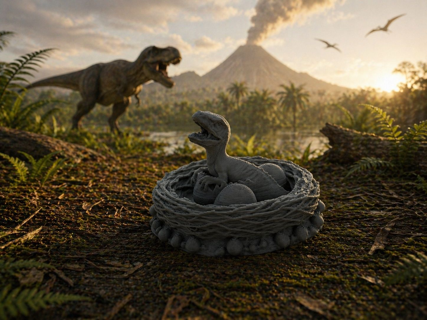 Baby T-Rex Hatching Nest – Cute Dinosaur Egg