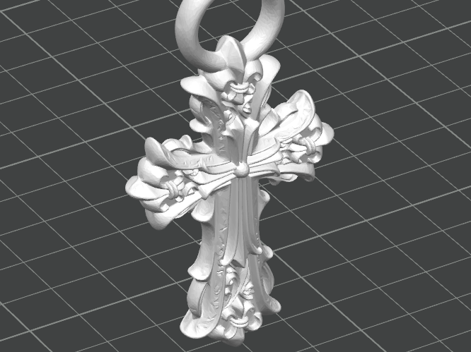 Baroque cross backpack charm