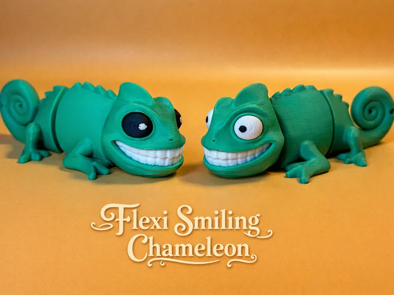 Flexi Smiling Chameleon Keychain
