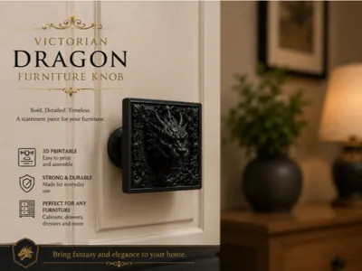 Victorian Dragon Furniture Knob