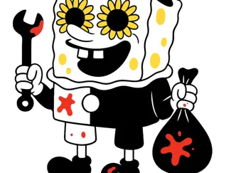 SpongeBob as Art the Clown from Terrifier