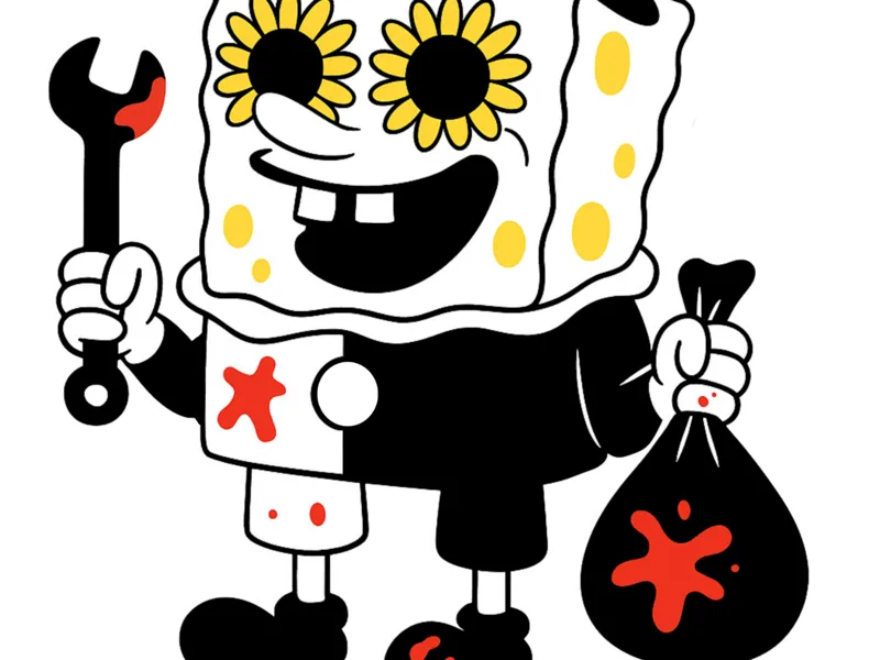 SpongeBob as Art the Clown from Terrifier