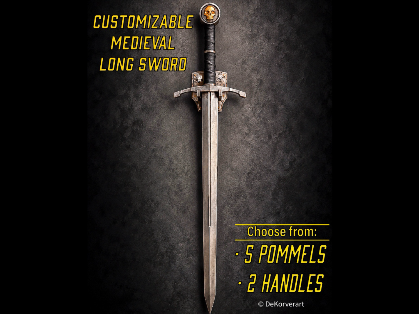 Customizable Medieval Long Sword - 3D printed Cosplay Weapons, in stock in India