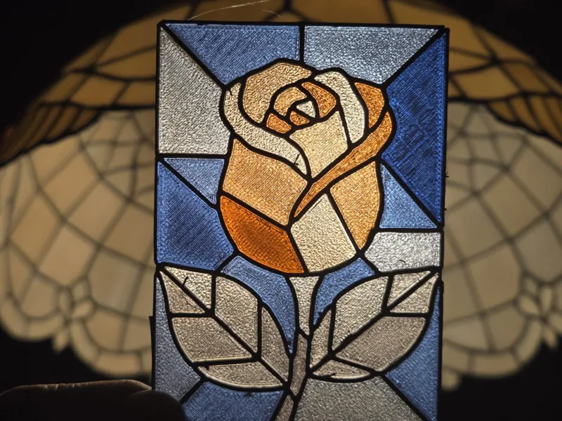 Tiffany Rose - Stained Glass Flower - Decoration