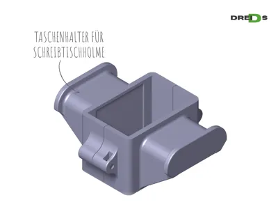 Bag holder for desk frames 50 mm x 80 mm