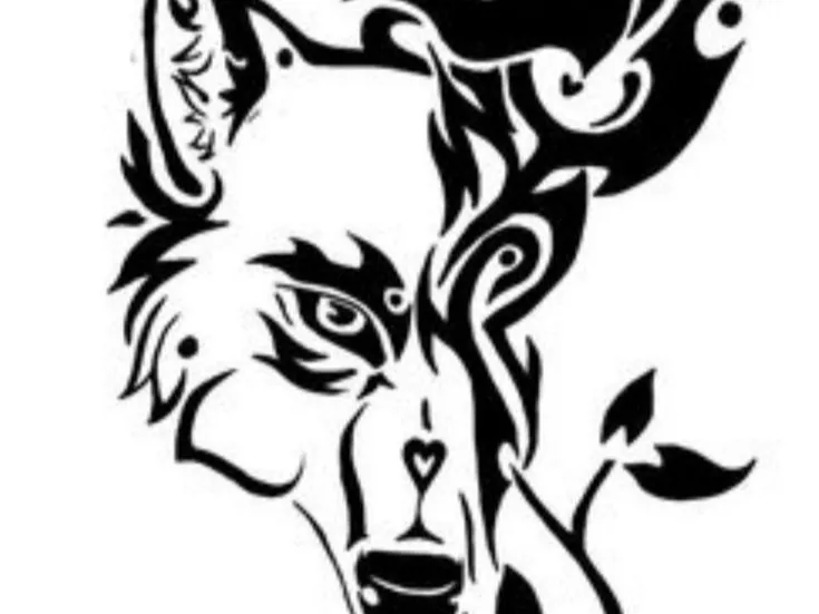 Wolf mit rose