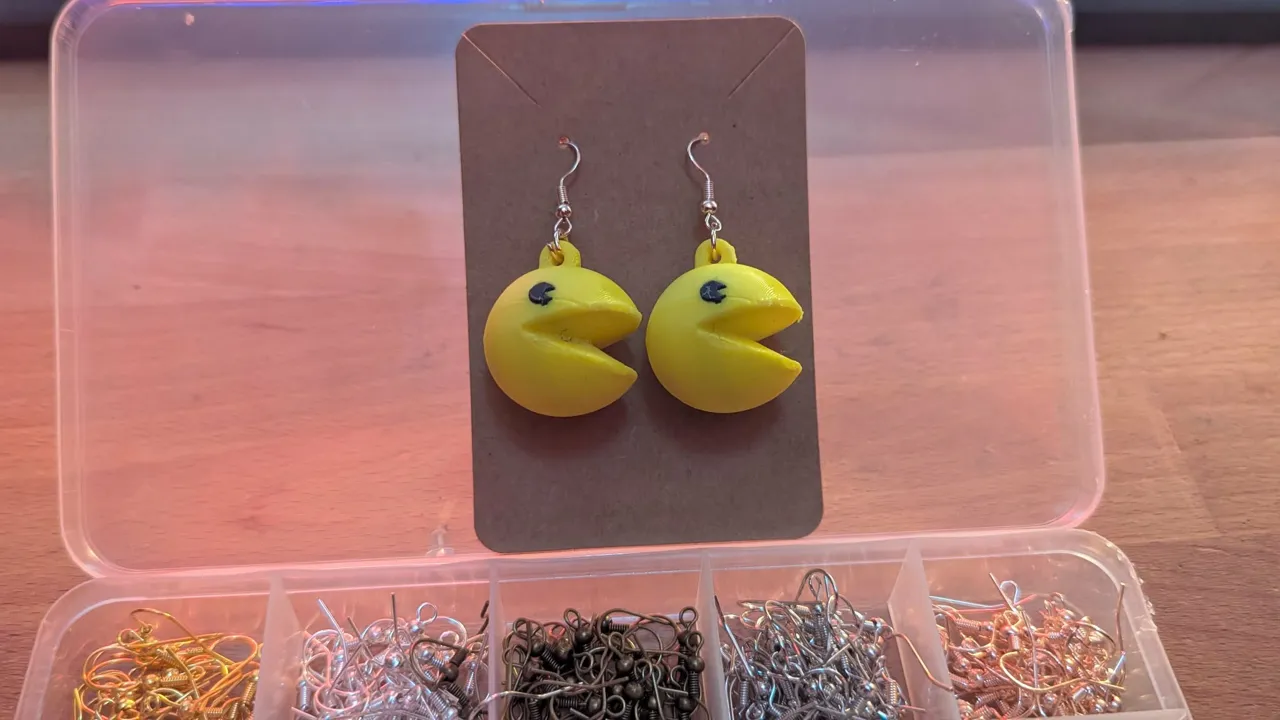 Pac Man Earrings view 3