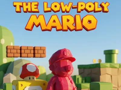 Low Poly Mario Stylized Statue Minimal 3D Print