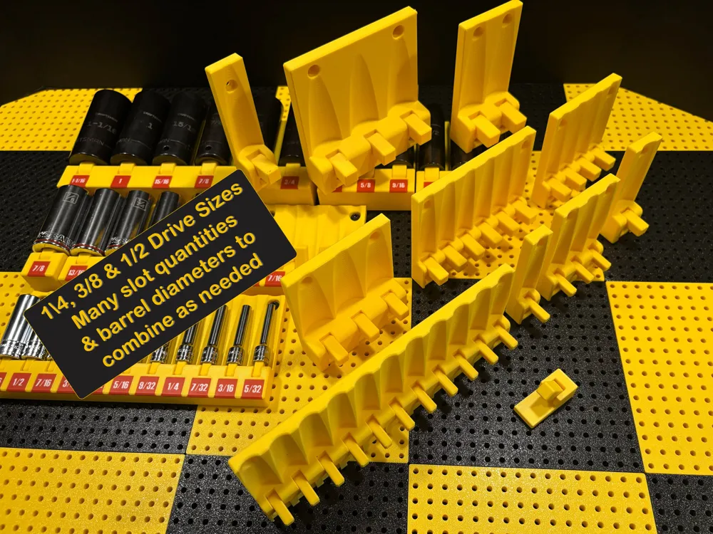 Shallow Scocket Toolgrid Shallow Drawer Hinged Deep Socket Holders - Free 3D Print ...