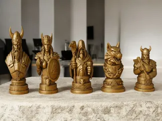 Decorative Viking chess set
