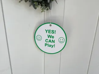 “Can We Play?” Reversible Door Sign