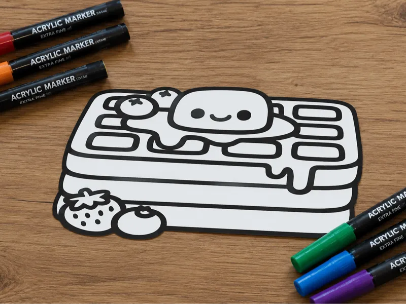 kawaii gauffre coloriage