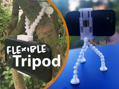 Flexible tripod with phone mount