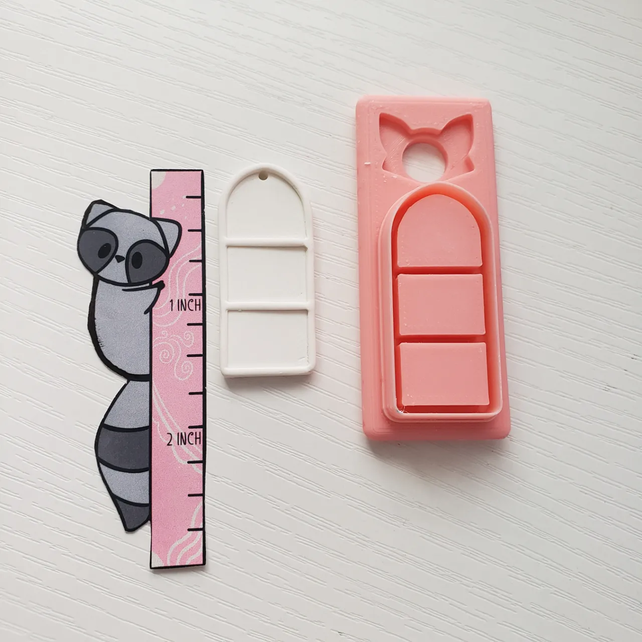 3 Space Bookshelf Polymer Clay Earring Cutter view 3