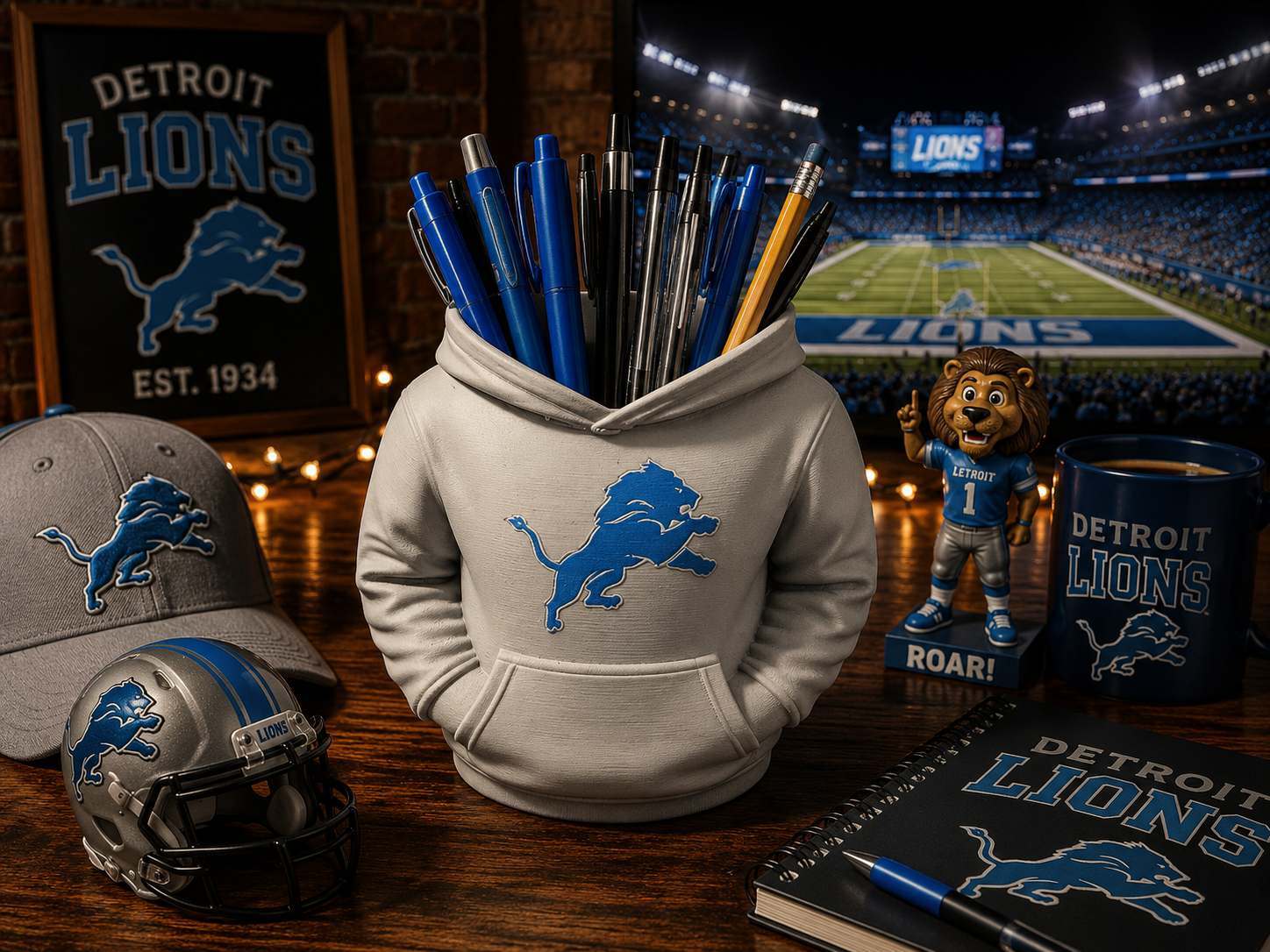 Detroit Lions Hoodie Pen Holder