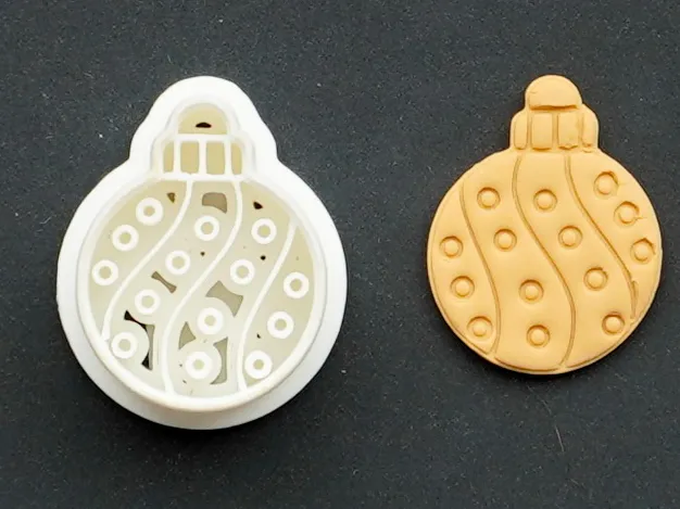 Christmas Bauble Polymer Clay Cutter Earrings