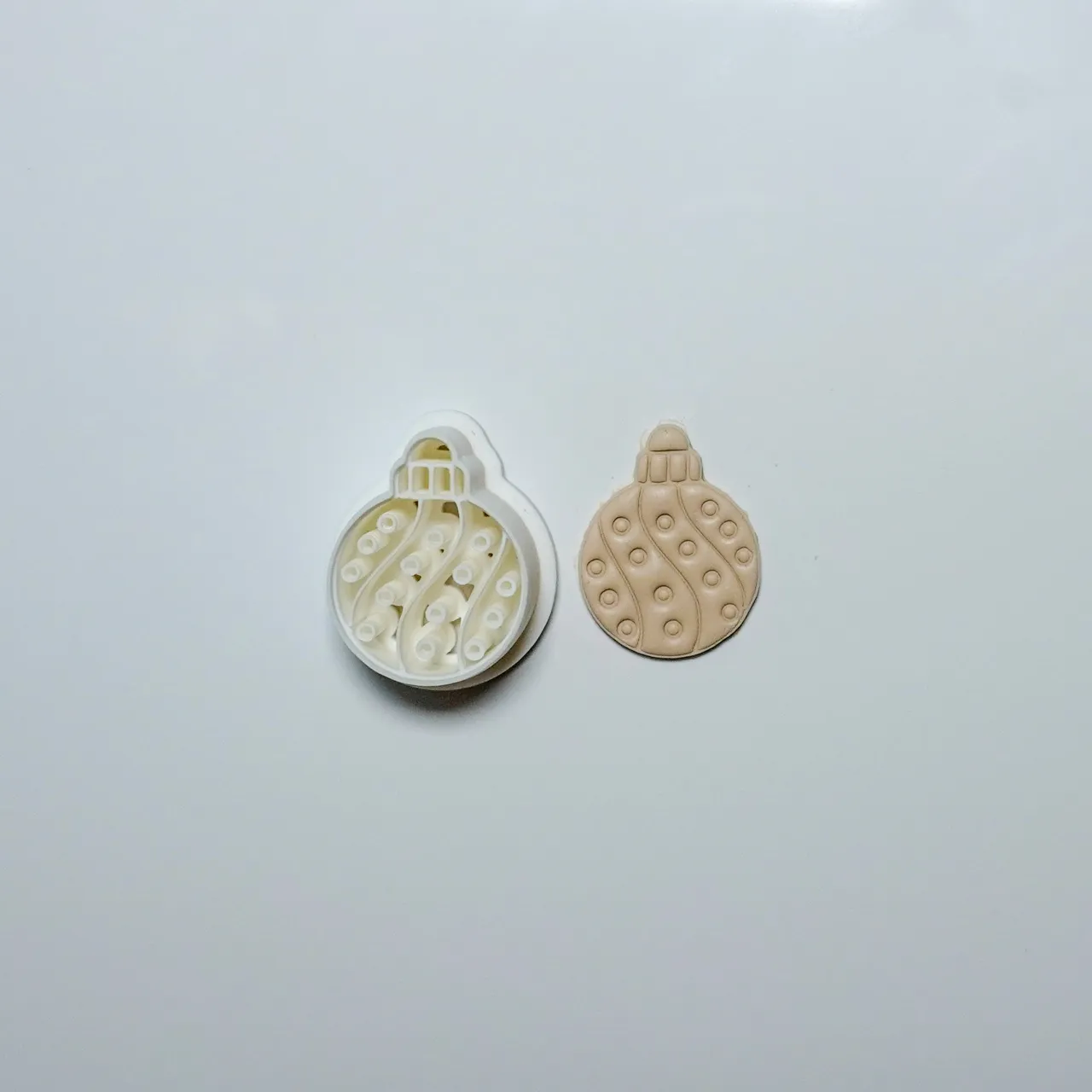 Christmas Bauble Polymer Clay Cutter Earrings view 3