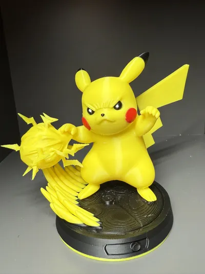 Angry Pikachu launching a thunderbolt - Free 3D Print Model - MakerWorld