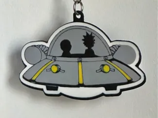 Rick and Morty ship keychain