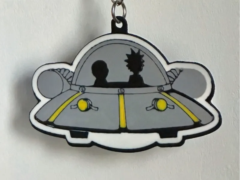 Rick and Morty ship keychain